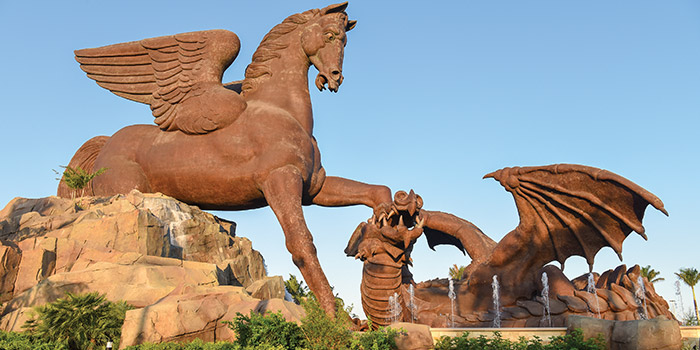 Pegasus and Dragon South Florida Statue Gets Spray Foam